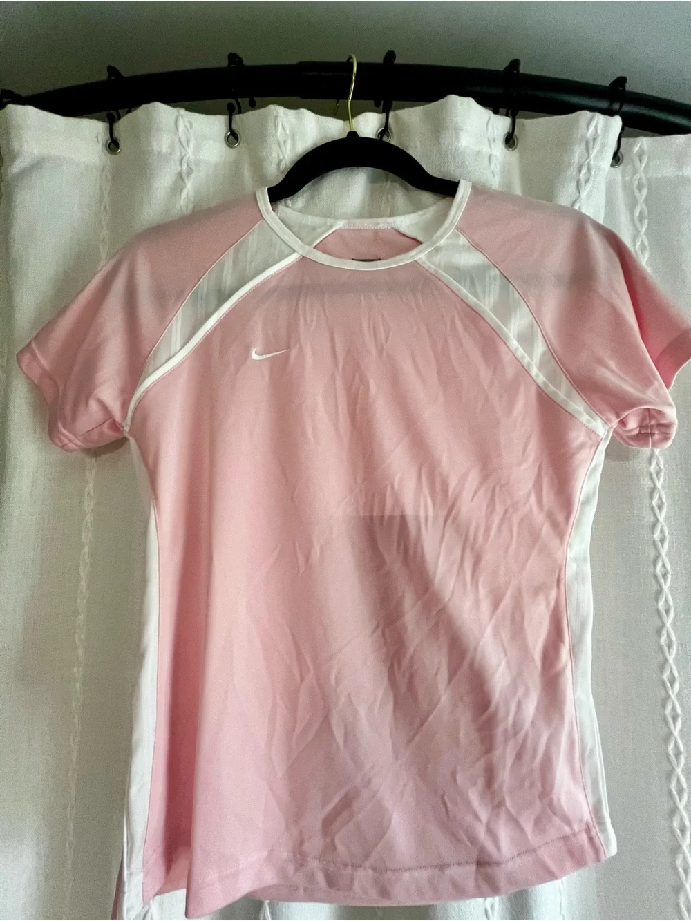 Nike Pink Short-Sleeve Performance Tee with White Trim